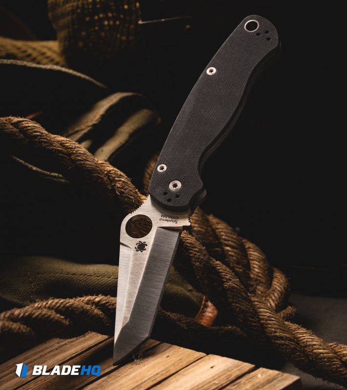 Spyderco Paramilitary 2 Tanto Compression Lock Knife Black G-10 (3.4" Satin M4)